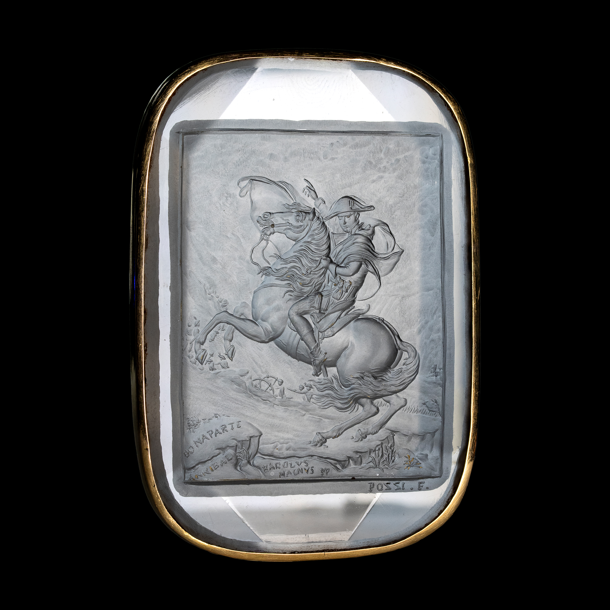 F.POZZI (1790-1844). An important Neoclassical Rock Crystal Intaglio. Napoleon Bonaparte.  